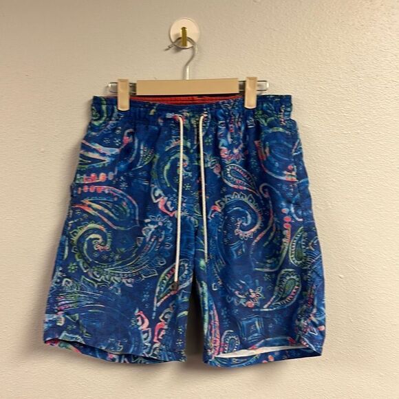 Bugatchi Uomo Men's Multi Color‎ Floral Paisley Print Swim Board Shorts Size M - Picture 1 of 10